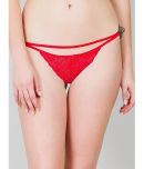 N-Gal Nylon Self Design Women's G-Strings ( Red ) NRPT10