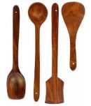 Erum Sheesham Wood Mixing and Turning Handmade Wooden Serving and Cooking Spoon Kitchen Utensil Set of 4