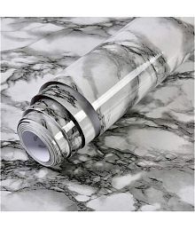 GEEO - White marble design for kitchen foil wallpaper, Wallpaper ( 60 x 200 ) cm ( Pack of 1 )