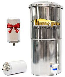 Homepro Manual 16 Ltr Stainless Steel Water Filter purifiers with 1 Ceramic Candle