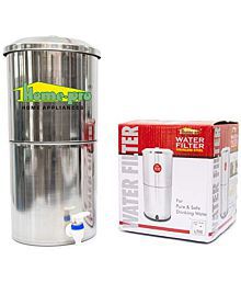 Homepro Manual 30 Ltr Stainless Steel Water Filter purifiers with 4 Ceramic Candle
