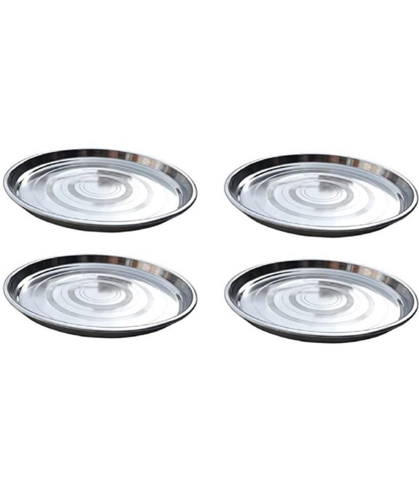     			Dynore 4 Pcs Stainless Steel Silver Full Plate