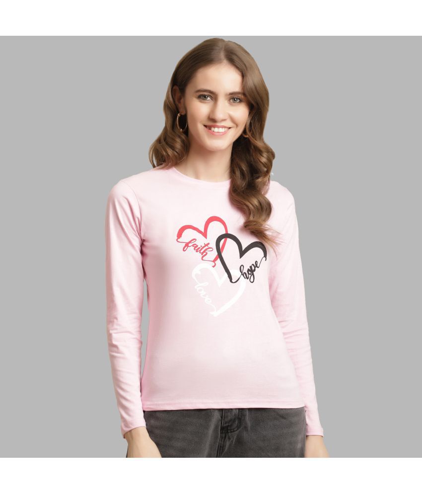     			Fabflee - Pink Cotton Regular Fit Women's T-Shirt ( Pack of 1 )