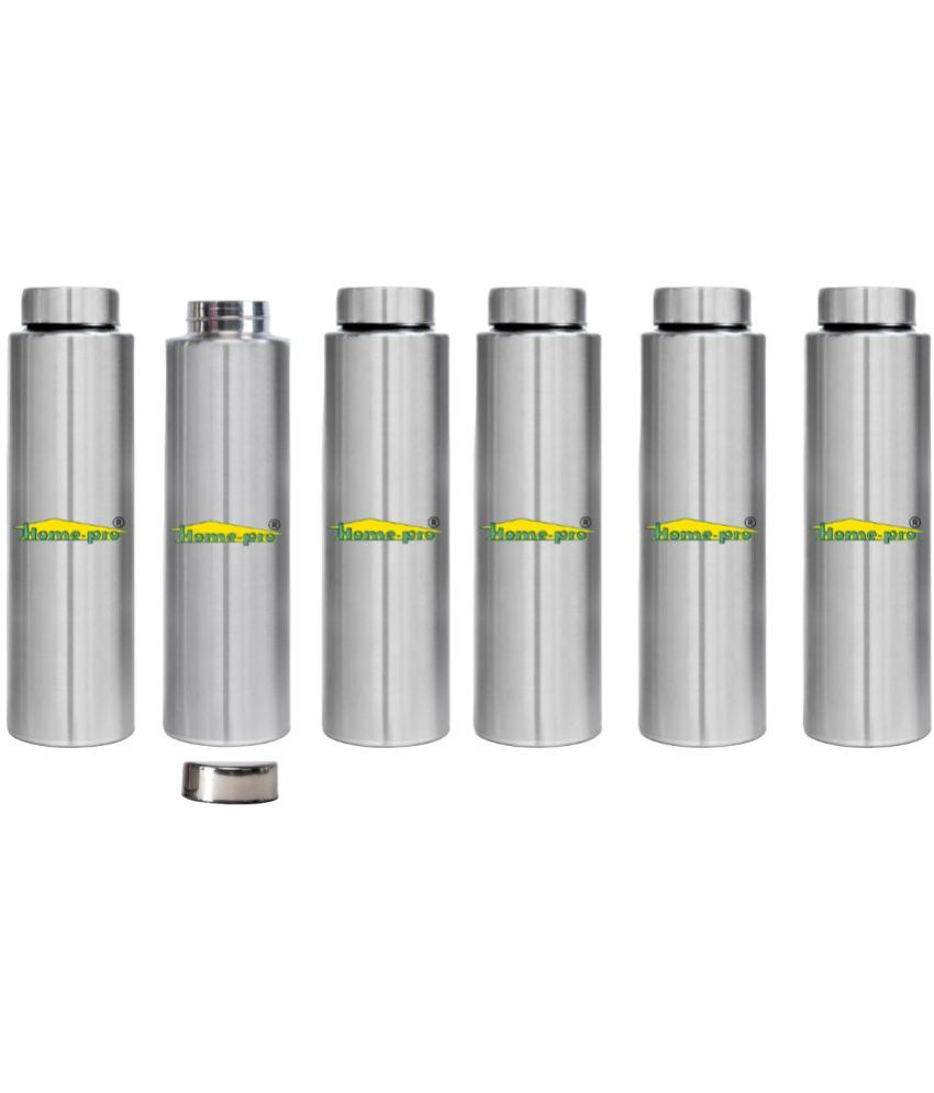     			HomePro - Stainless Steel Bottle 100% leak proof Pack of 6 for Home | Gym | Fridge | School | Office | Trekking & Hiking Bottle