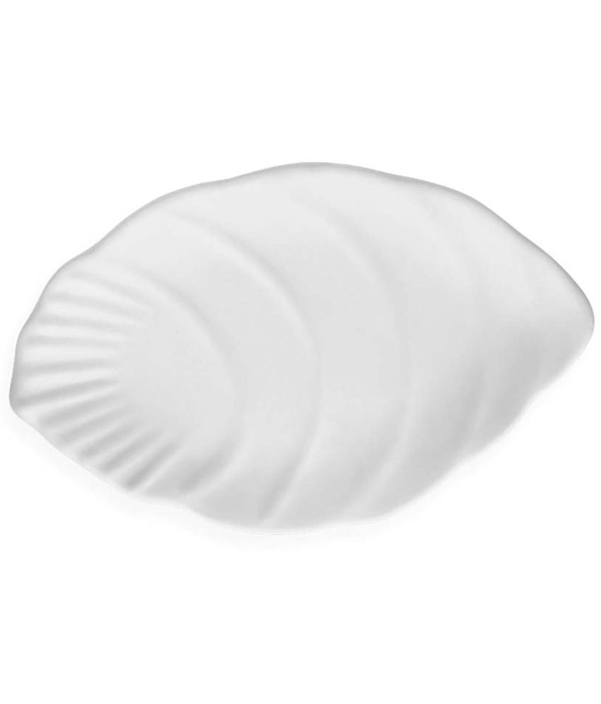     			Milton Shell Melamine Platter, White, 12 inch