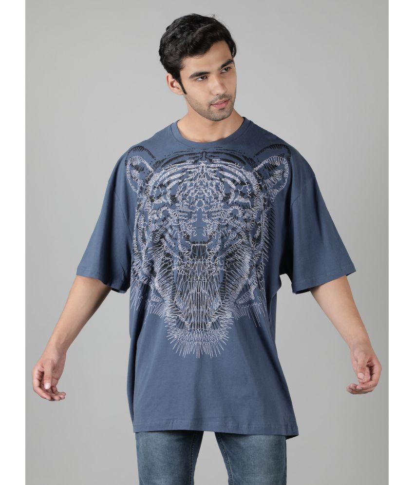     			NUEVOSPORTA - Navy Blue Cotton Regular Fit Men's T-Shirt ( Pack of 1 )