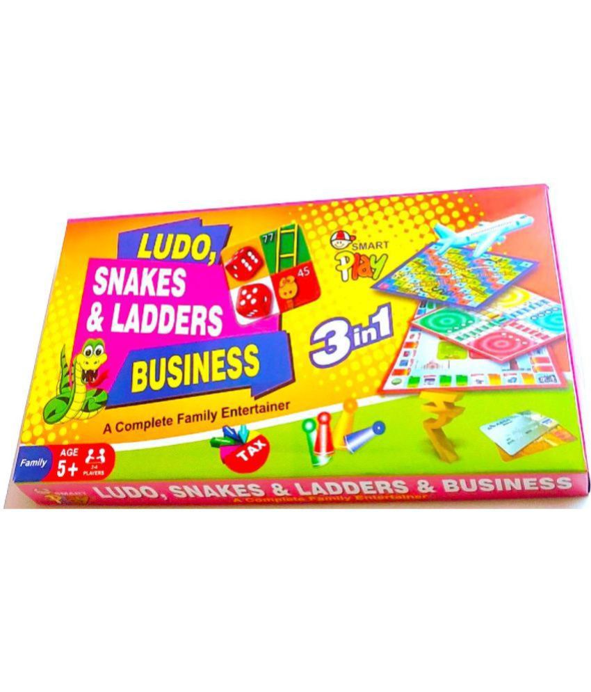     			PETERS PENCE 3 in 1 LSB Board Game Ludo, Snakes & Ladders and Business MEDIUM 12 INCHES BOARD Party & Fun  Board Game