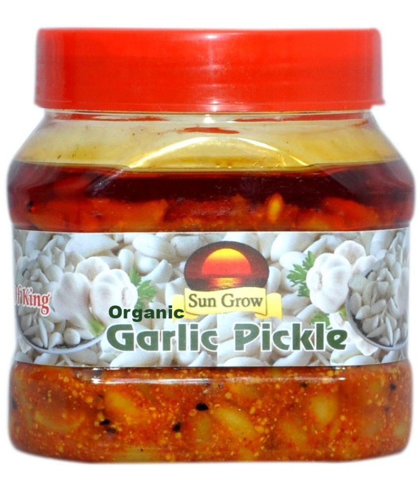     			Sun Grow Organic MotherMade Homemade  Herbal Masala Garlic Pickle Lashun Ka achar Pickle 500 g