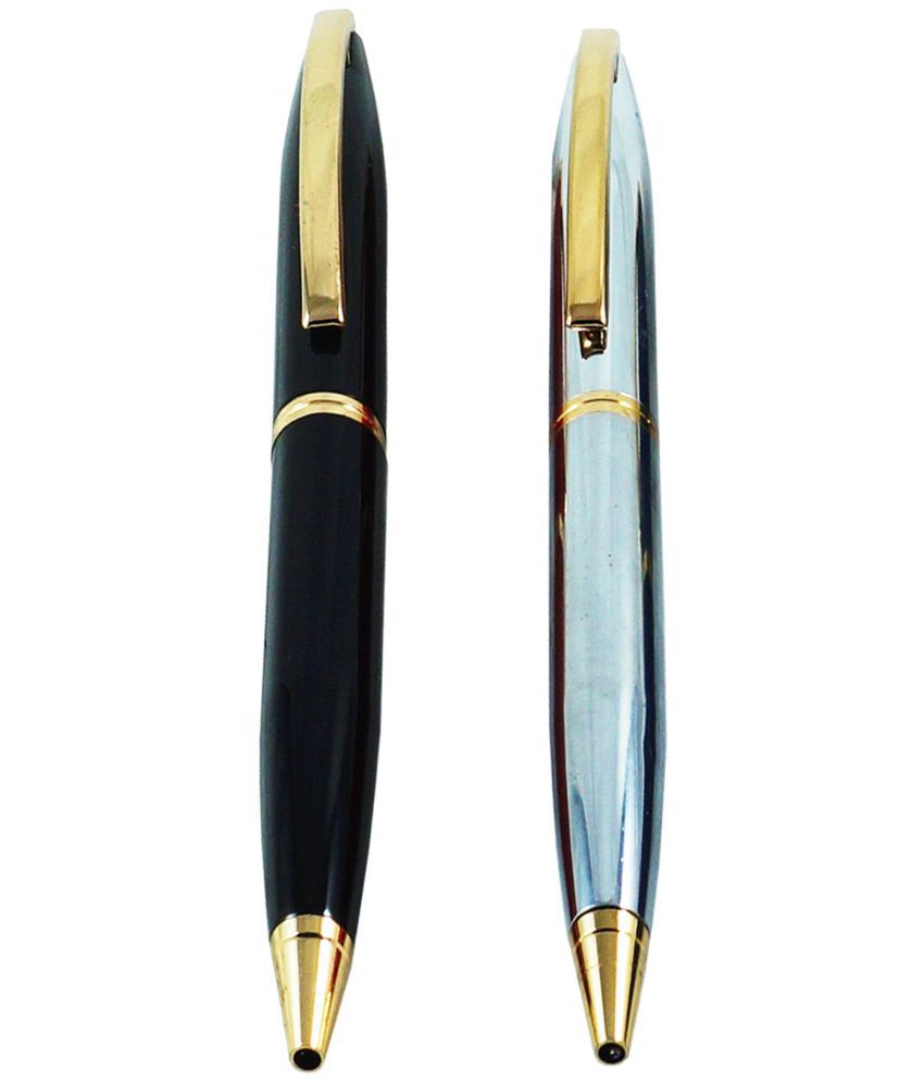     			auteur 156 Black & Steel Color  Ball Pen In Metal Body With Gold Plated Clip Premium Collection Gift For Men & Women Executives .