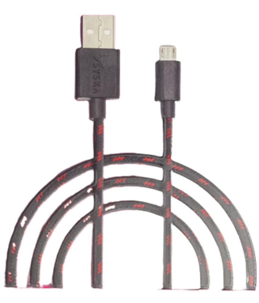     			Syska - Black 3A Micro USB Cable 1.5 Meter