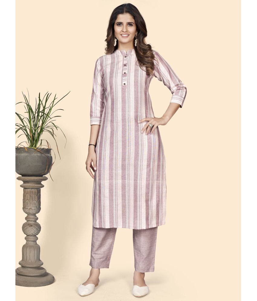     			Vbuyz - Pink Straight Cotton Blend Women's Stitched Salwar Suit ( Pack of 1 )