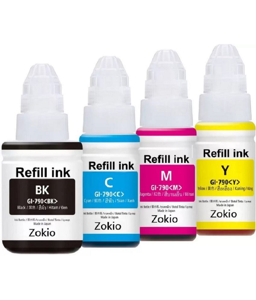     			zokio For Gi-790 G2010 Multicolor Pack of 4 Cartridge for 790 INK G1000 , G1010 , G1100 , G2000 , G2002 , G2010 , G2012 , G2100 , G3000 , G3010