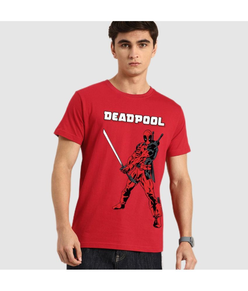     			Bewakoof - Red Cotton Regular Fit Men's T-Shirt ( Pack of 1 )