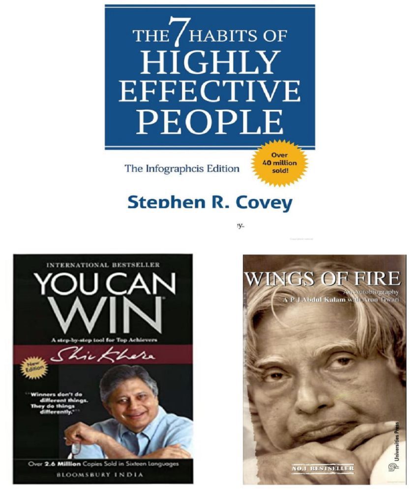     			( Combo of 3 books ) The 7 Habits Of Highly Effective People & You Can Win & Wings of Fire: An Autobiography Paperback