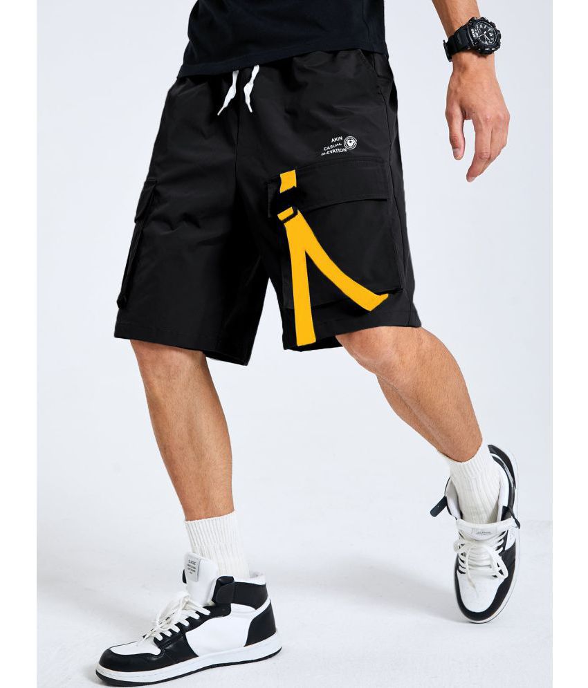     			HVBK - Black Polyester Men's Shorts ( Pack of 1 )