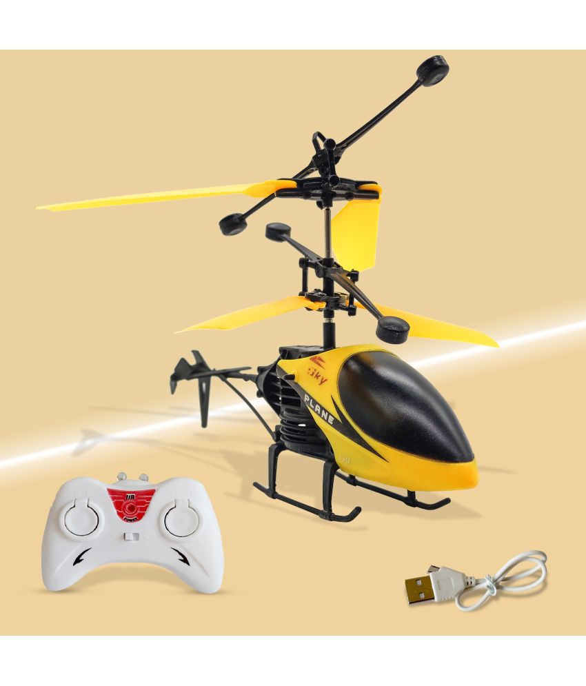 NHR - Yellow Plastic Helicopter ( Pack of 1 )
