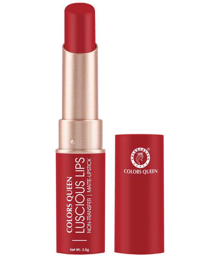     			Colors Queen Luscious Lips Non Transfer Matte Lipstick, Highly Pigmented Long Lasting Lipstick For Women (Red Coat)