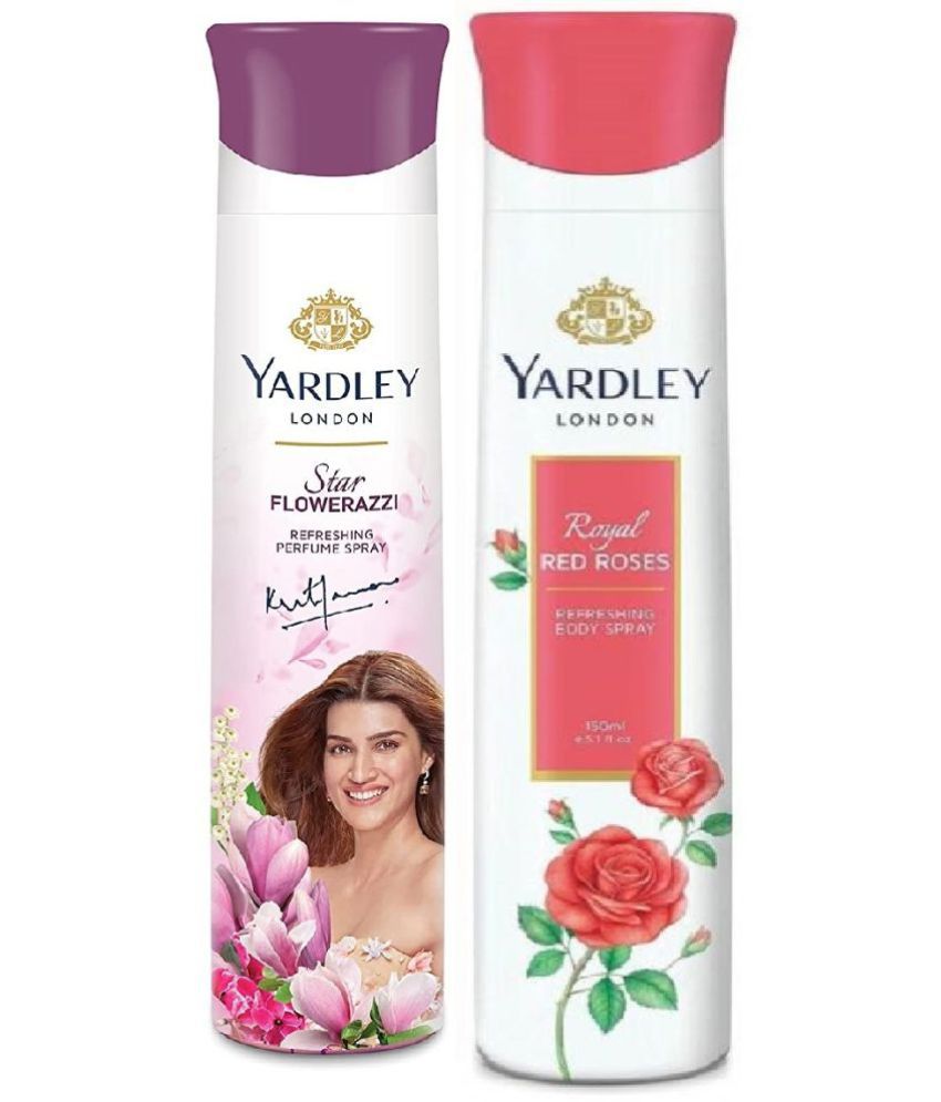     			Yardley London - 1 FLAWERAZZI & 1 ROSE 150ML EACH,PACK 2. Deodorant Spray for Women,Men 300 ml ( Pack of 2 )