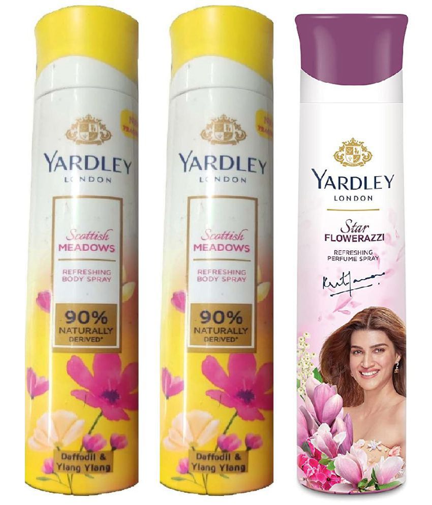     			Yardley London - 2 SCOTTISH & FLAWERAZZI 150ML EACH , Deodorant Spray for Women 450 ml ( Pack of 3 )