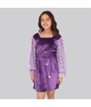 Cutecumber Velvet Shift Dress For Girls ( Pack of 1 , Purple )