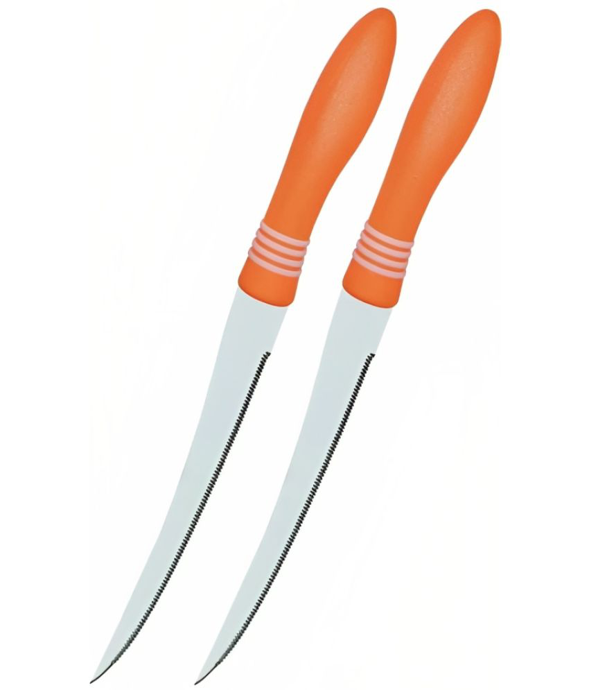     			A-1 PURE STEEL SCUBBER - Orange Stainless Steel Knife Set Blade Length 12 cm ( Pack of 2 )