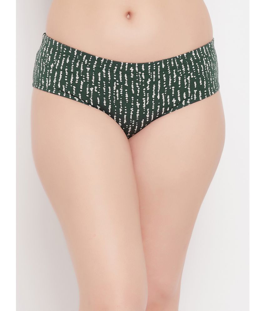    			Clovia - Green Cotton Printed Women's Hipster ( Pack of 1 )