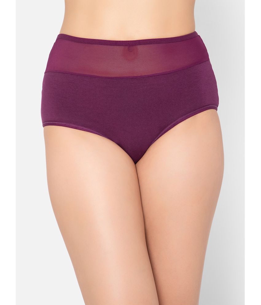     			Clovia - Purple Cotton Solid Women's Briefs ( Pack of 1 )