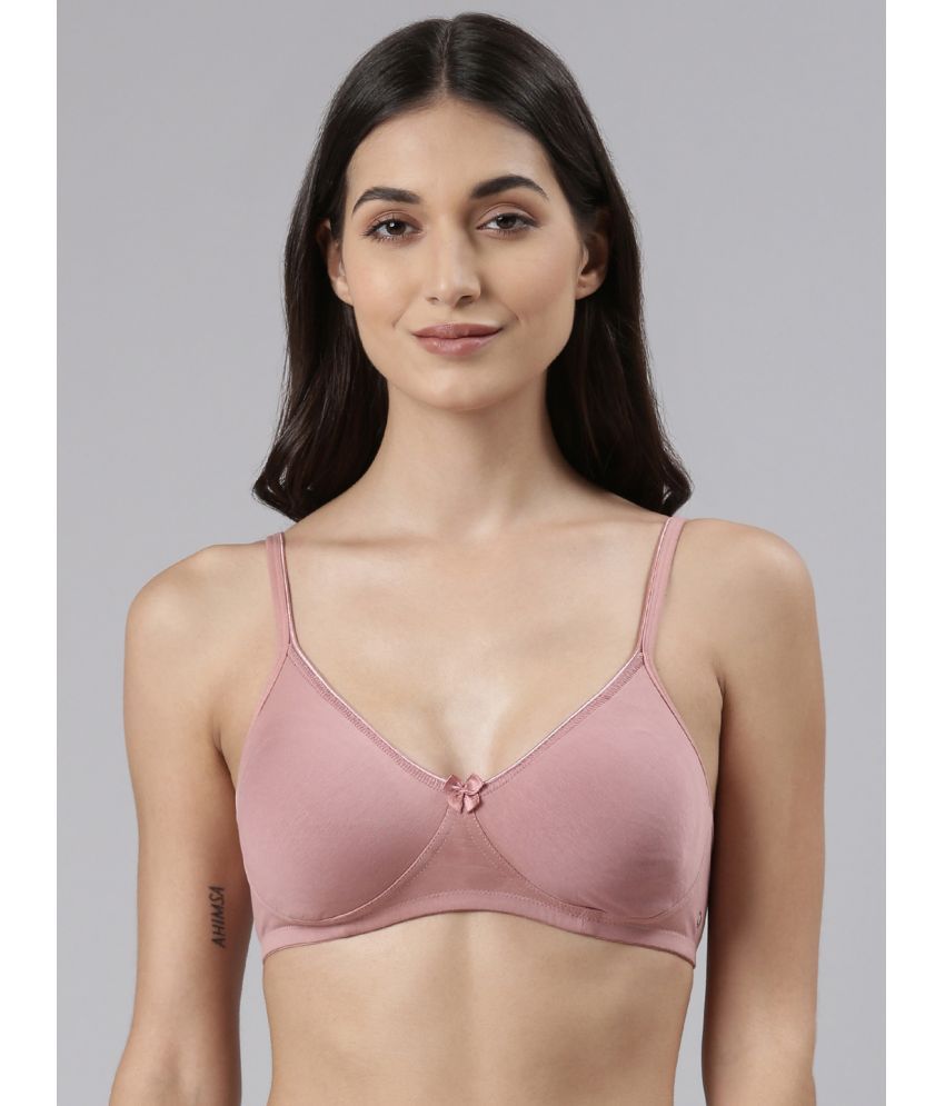     			Dollar Missy - Peach Cotton Blend Non Padded Women's T-Shirt Bra ( Pack of 1 )