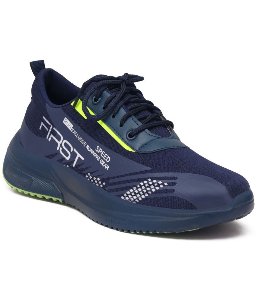 figor blue mesh lace up sneakers for men