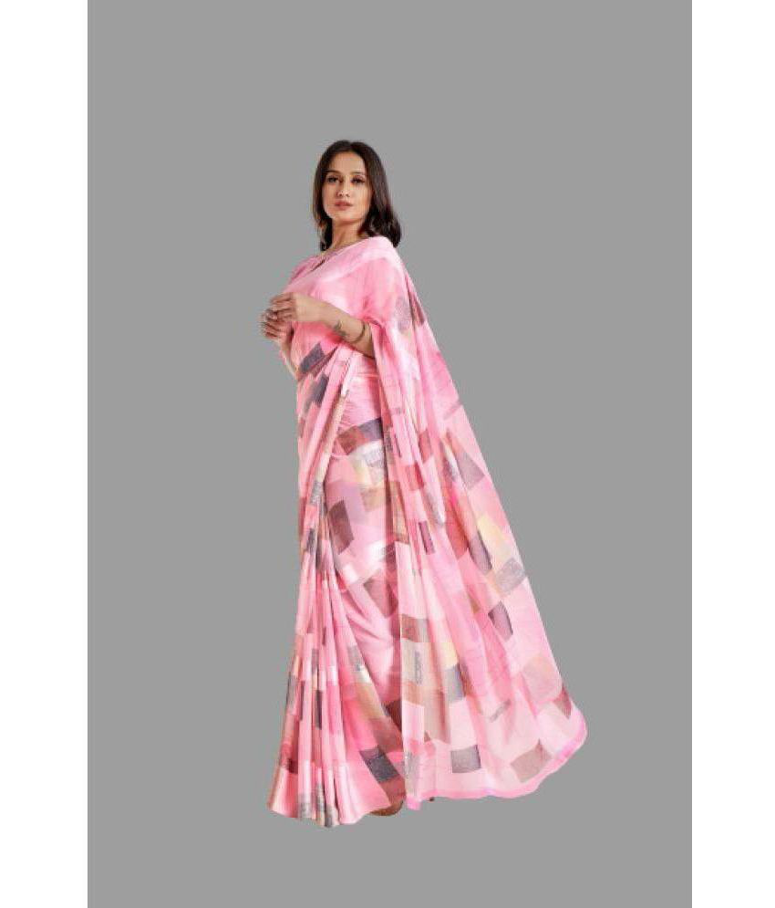     			Sanjana Silks - Pink Georgette Saree With Blouse Piece ( Pack of 1 )