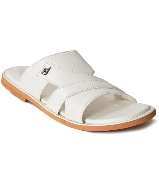 Monoction - White Men's Slide Flip Flop - Buy Monoction - White Men's Slide  Flip Flop Online at Best Prices in India on Snapdeal