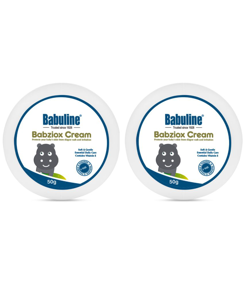     			Babuline Babziox Diaper Rash Cream-Enriched with Vitamin E - Paraben Free, Extra Nourishing Gentle Formula, 50gm Pack of 2
