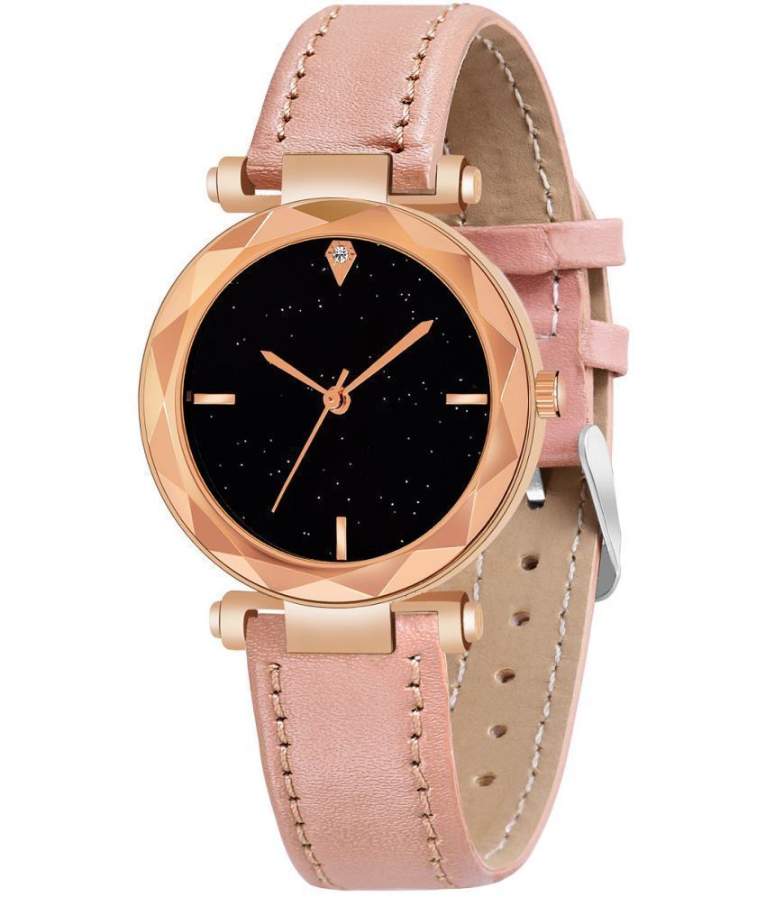     			Cosmic - Pink Leather Analog Womens Watch