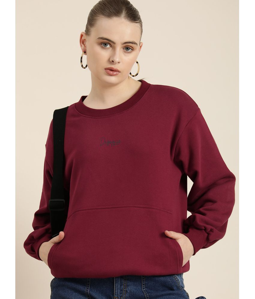     			Difference of Opinion Fleece Maroon Non Hooded Sweatshirt