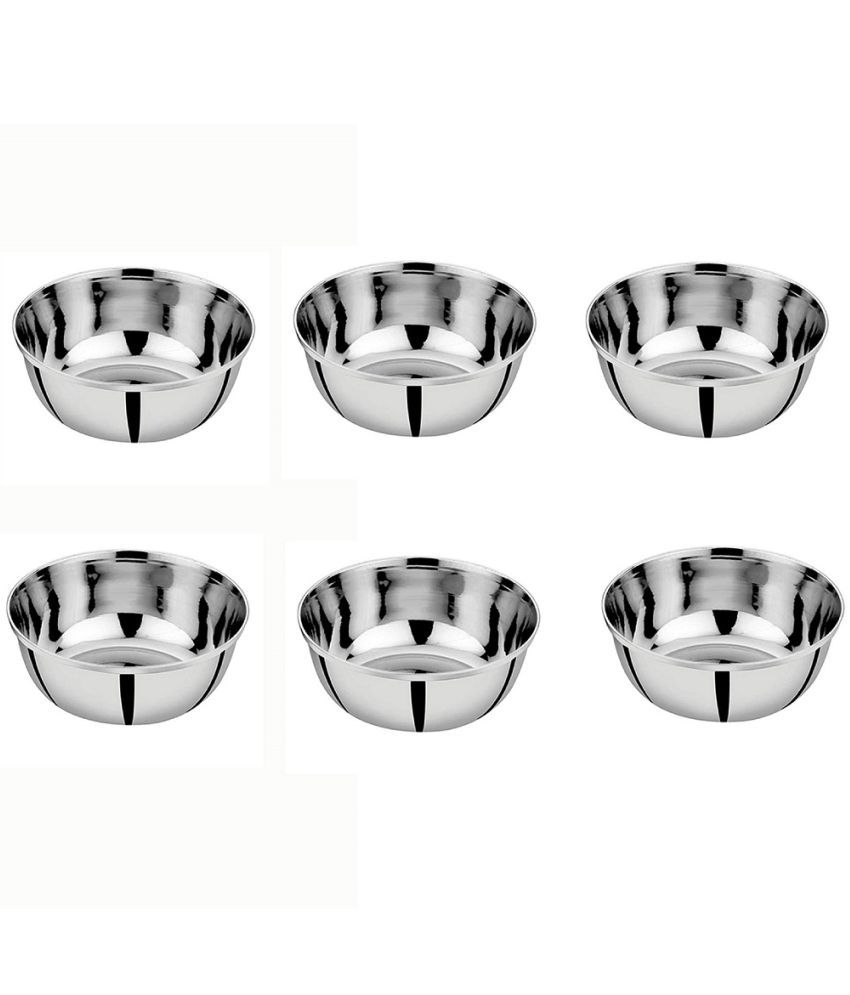     			erum 6 Pcs Stainless Steel Silver Dessert Plate