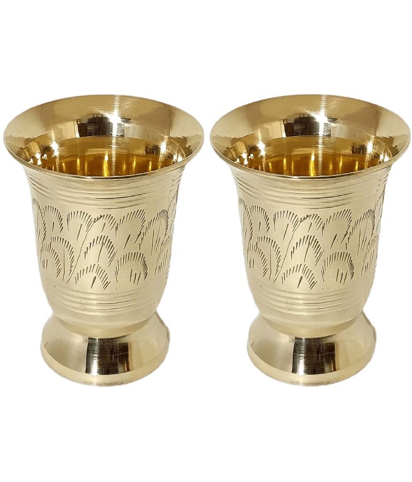     			A & H ENTERPRISES - Daily Use Brass Glasses 200 ml ( Pack of 2 )