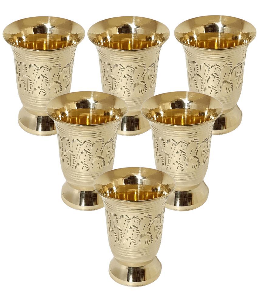     			A & H ENTERPRISES - Daily Use Brass Glasses 200 ml ( Pack of 6 )