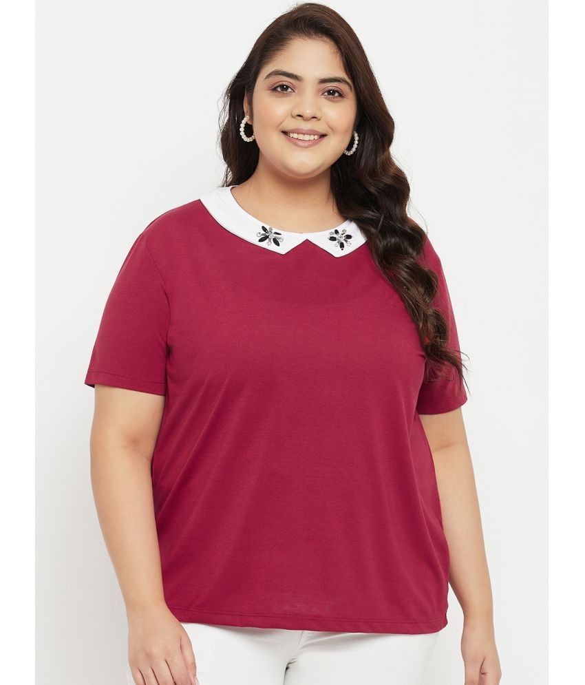     			AUSTIVO - Maroon Cotton Blend Women's Regular Top ( Pack of 1 )