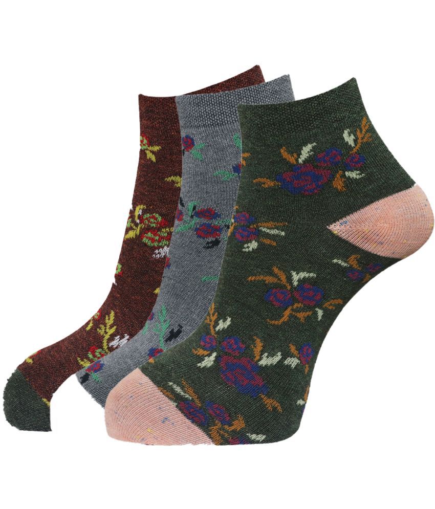     			Dollar - Multicolor Cotton Women's Ankle Length Socks ( Pack of 3 )