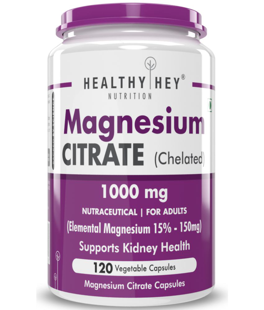 HEALTHYHEY NUTRITION Magnesium Citrate 120 Vegetable Capsules 1000 mg