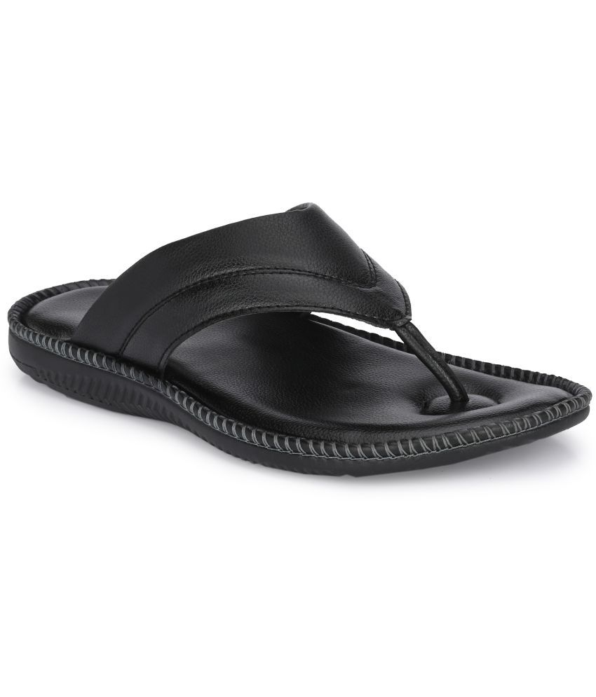     			Leeport - Black Men's Leather Slipper