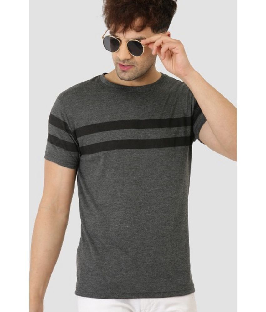     			Leotude - Grey Cotton Blend Regular Fit Men's T-Shirt ( Pack of 1 )