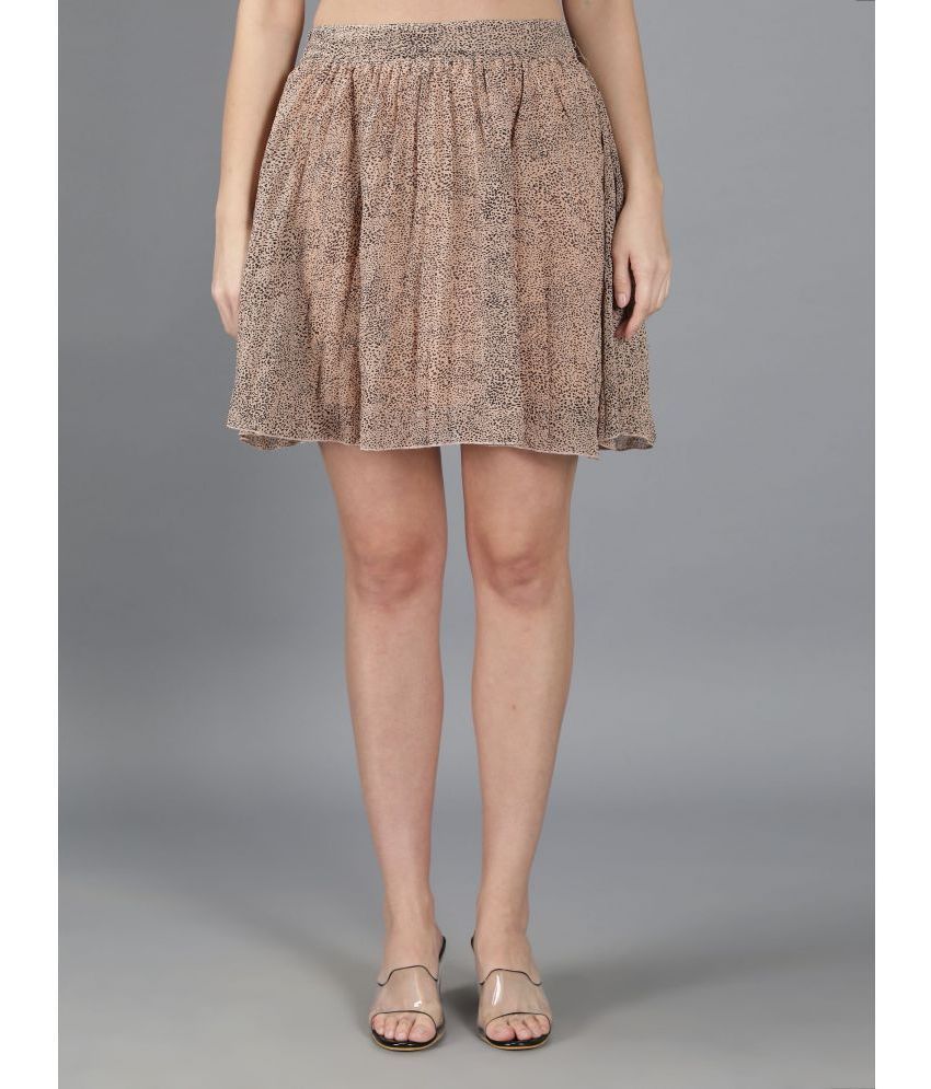 NUEVOSDAMAS - Peach Georgette Women's Circle Skirt ( Pack of 1 )