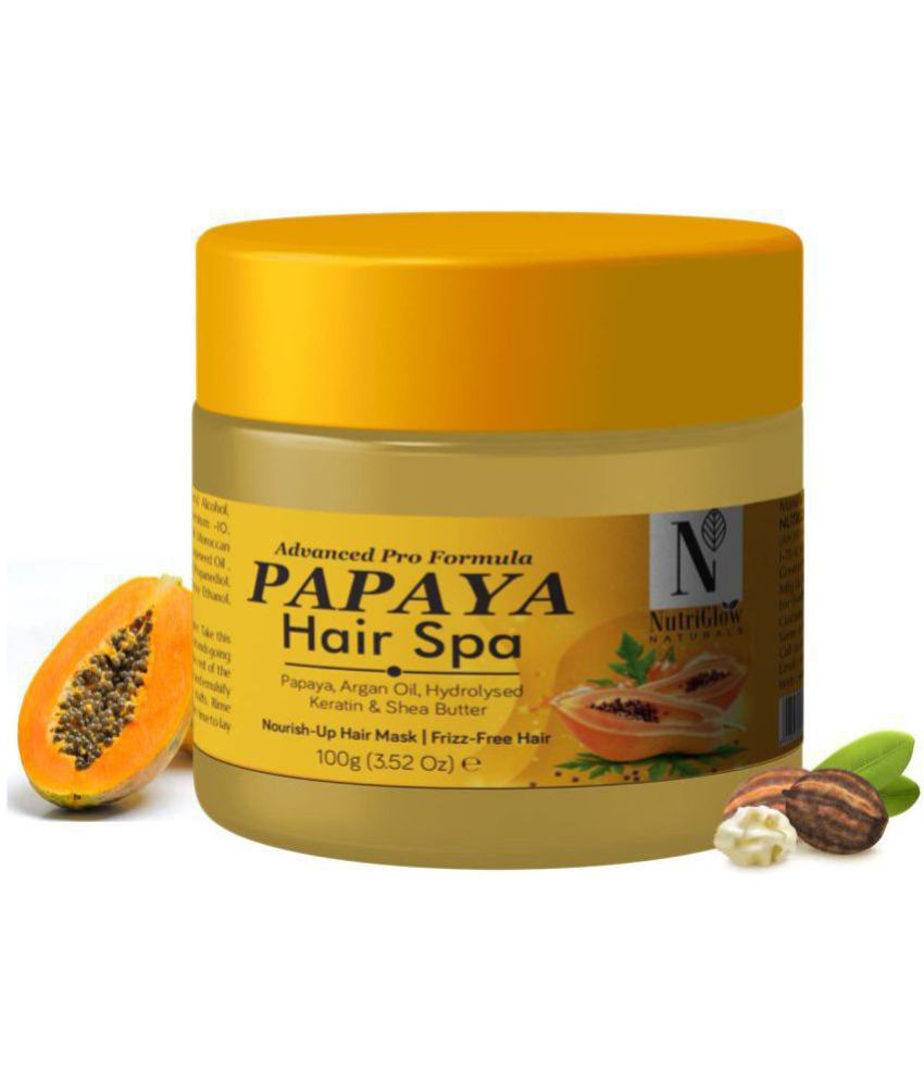     			NutriGlow NATURAL'S Advanced Pro Formula Papaya Hair Spa with Argan Oil, Hydrolyzed Keratin for Shiny & Bouncy Hair All Hair types, 100gm