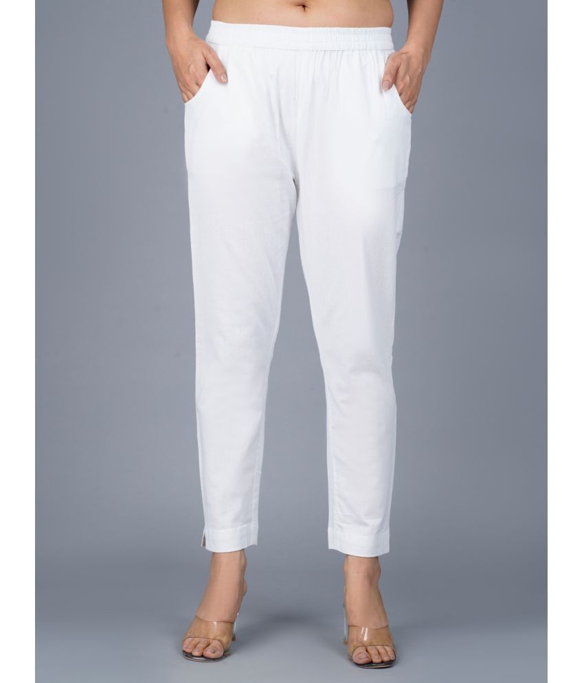     			QuaClo - White Cotton Regular Women's Casual Pants ( Pack of 1 )