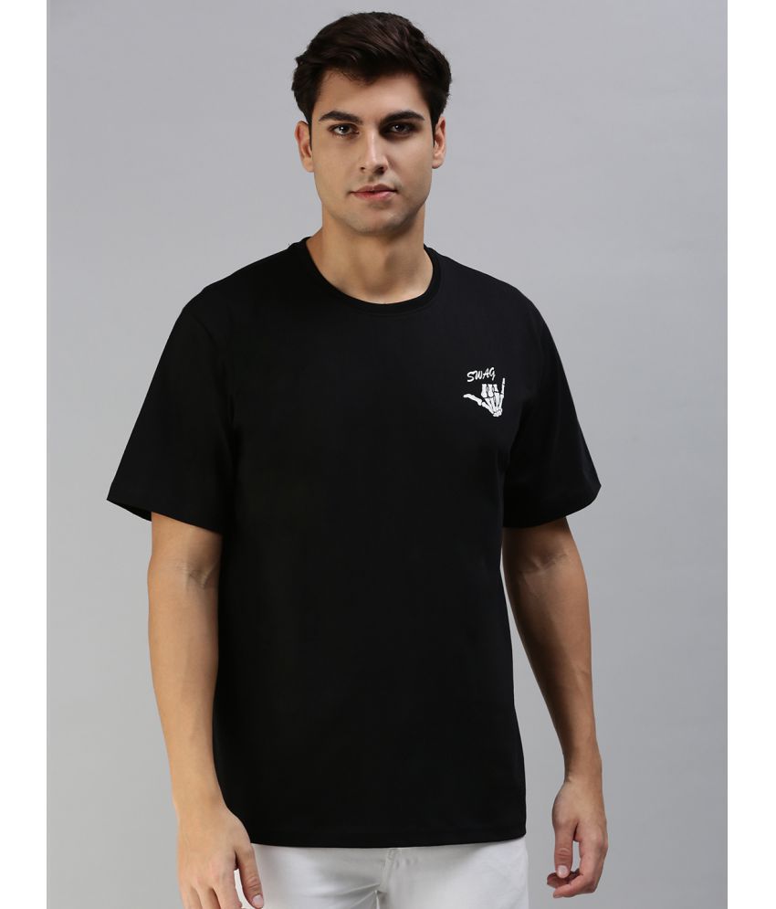     			Veirdo - Black Cotton Oversized Fit Men's T-Shirt ( Pack of 1 )
