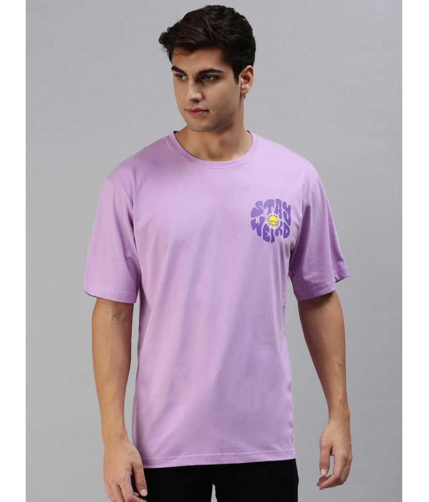     			Veirdo - Purple Cotton Oversized Fit Men's T-Shirt ( Pack of 1 )
