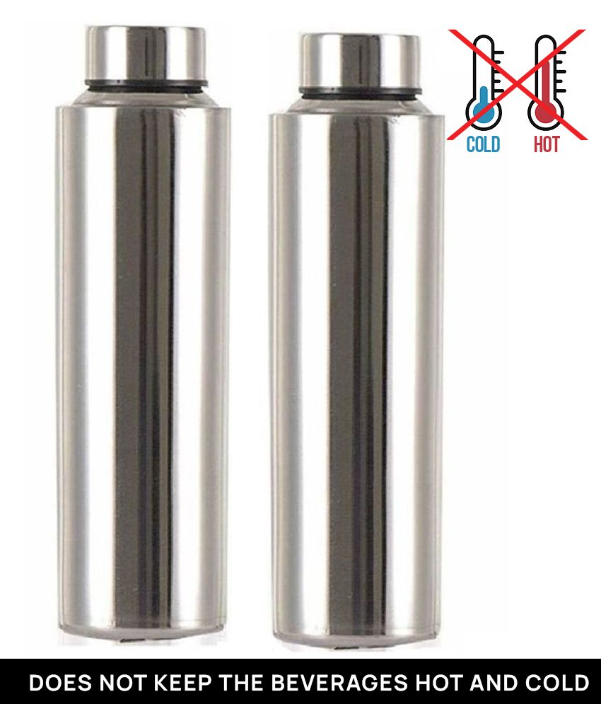     			AKG Stainless Steel Water Bottle for Office/Gym/School Silver 900 mL Steel Water Bottle set of 2
