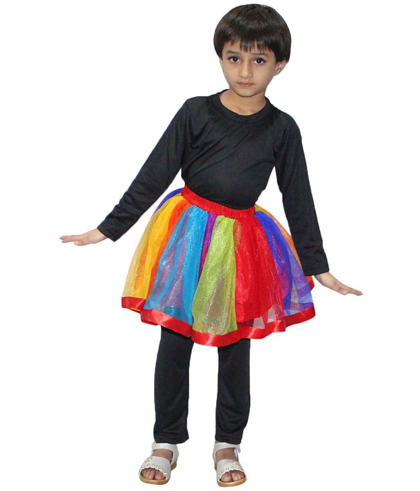     			Kaku Fancy Dresses Tu Tu Skirt Costume,Western Dance Costume -Magenta, 5-6 Years, For Girls