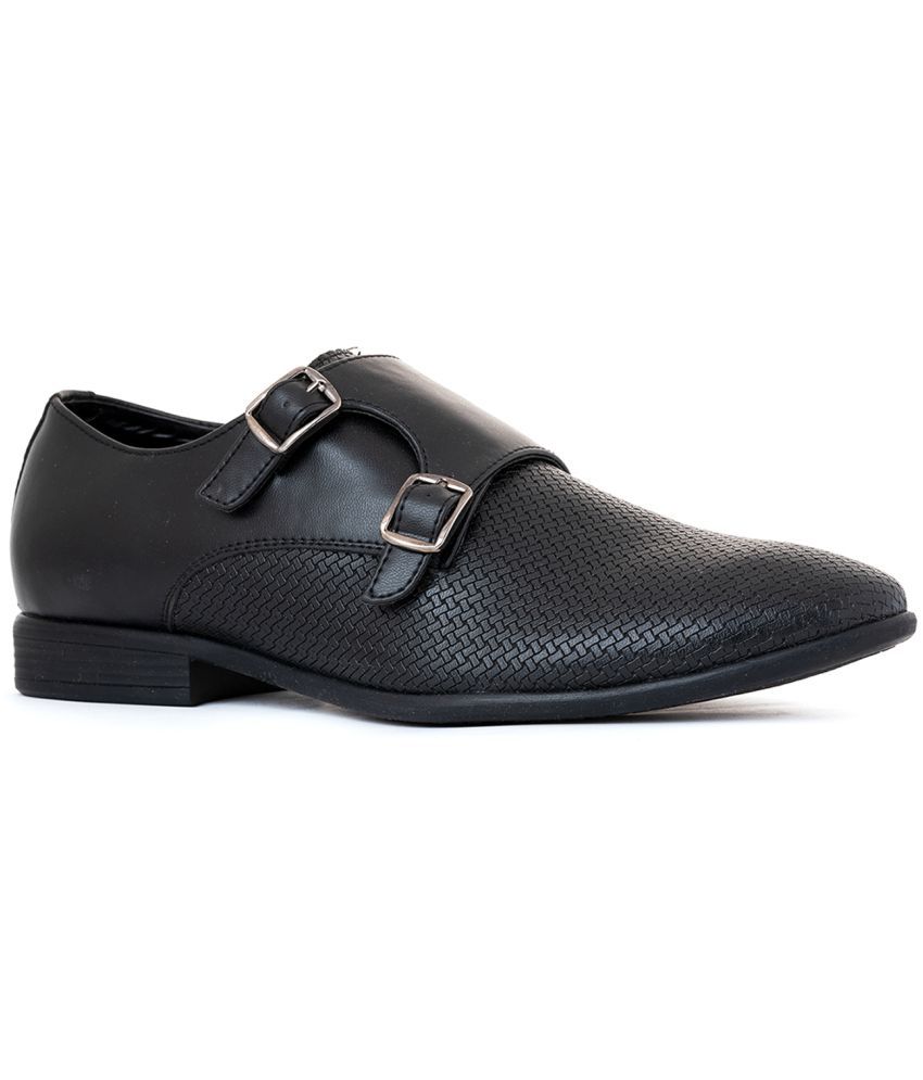     			Khadim's - Black Men's Monk Strap Formal Shoes